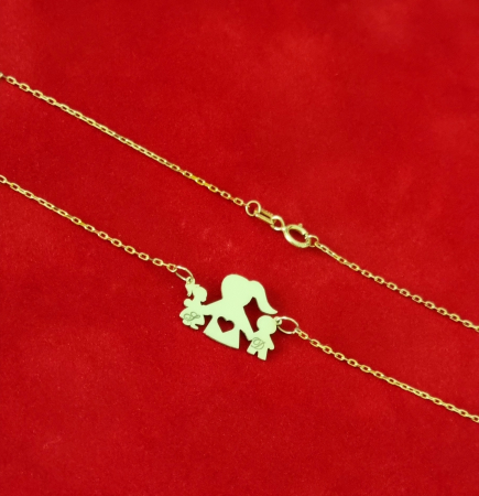 Aur 14 k - Lantisor personalizat dama , mama și copii