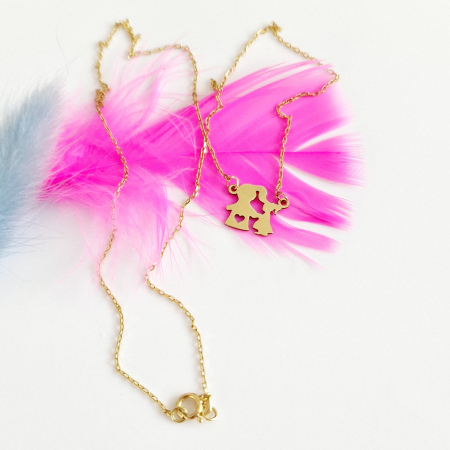 Aur 14 k - Lantisor dama personalizat mamă și fiică