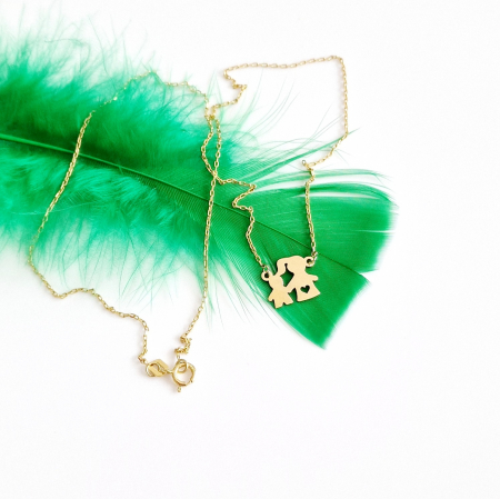Aur 14 k - Lantisor dama  personalizat , mama si fiu