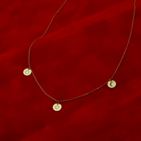 Coliere - Lantisor  aur dama personalizat ,3 banuti 7mm