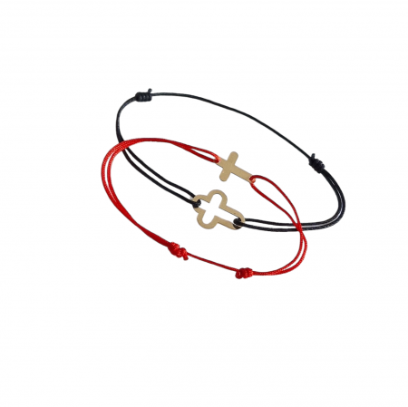 Brățări aur 14k - Set bratari snur si cruciulita aur