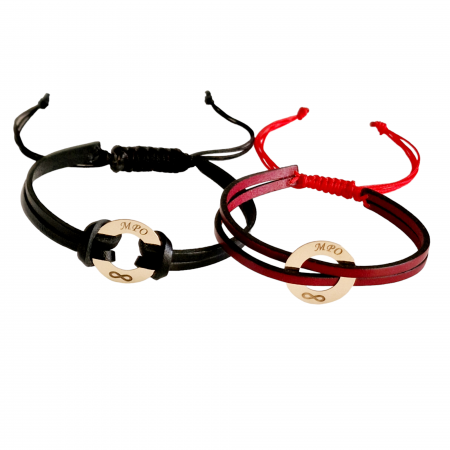 Set bratari cuplu ,disc aur 14k ,piele [1]