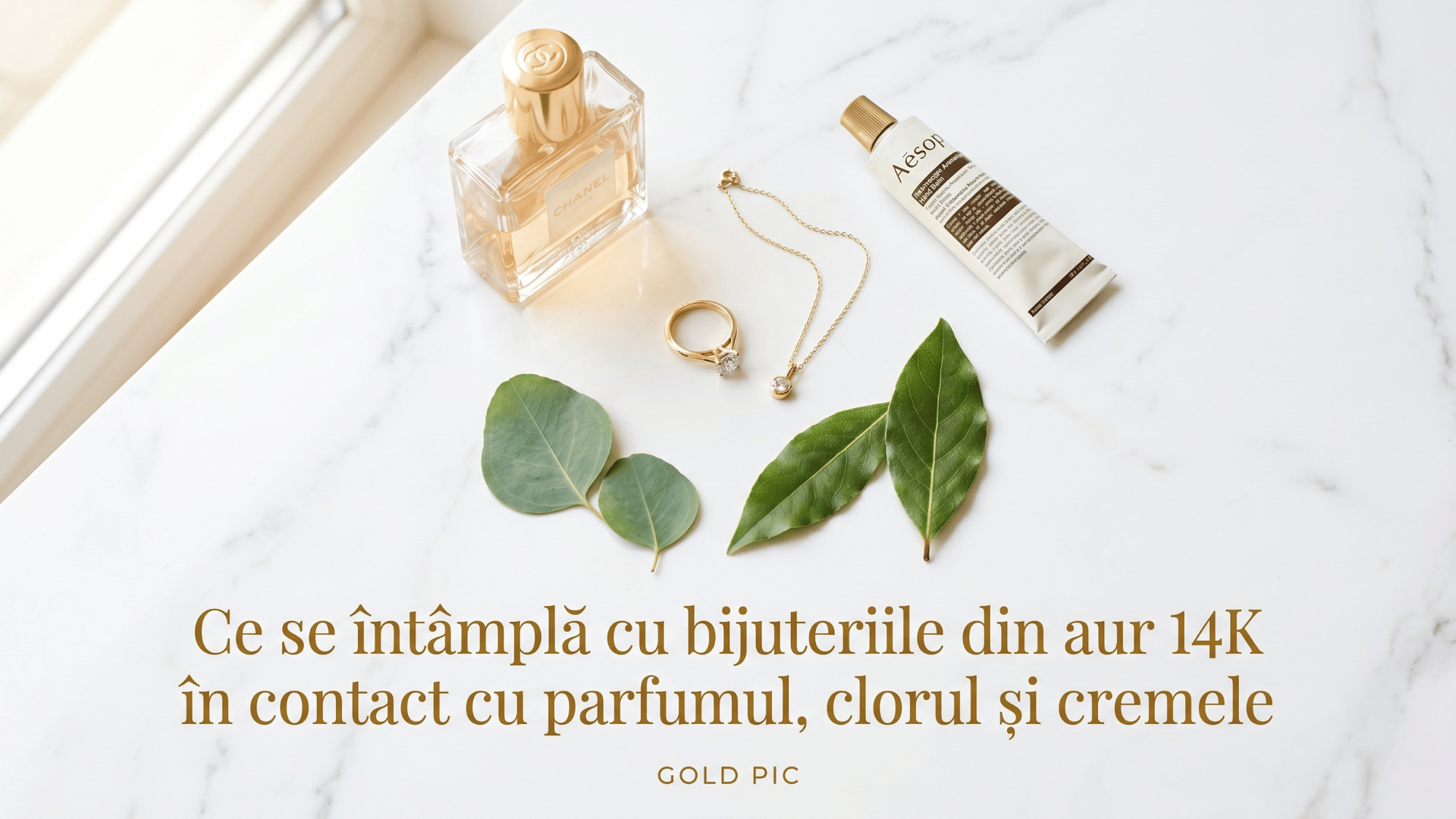 Ce se întâmplă cu bijuteriile din aur 14K în contact cu parfumul, clorul și cremele