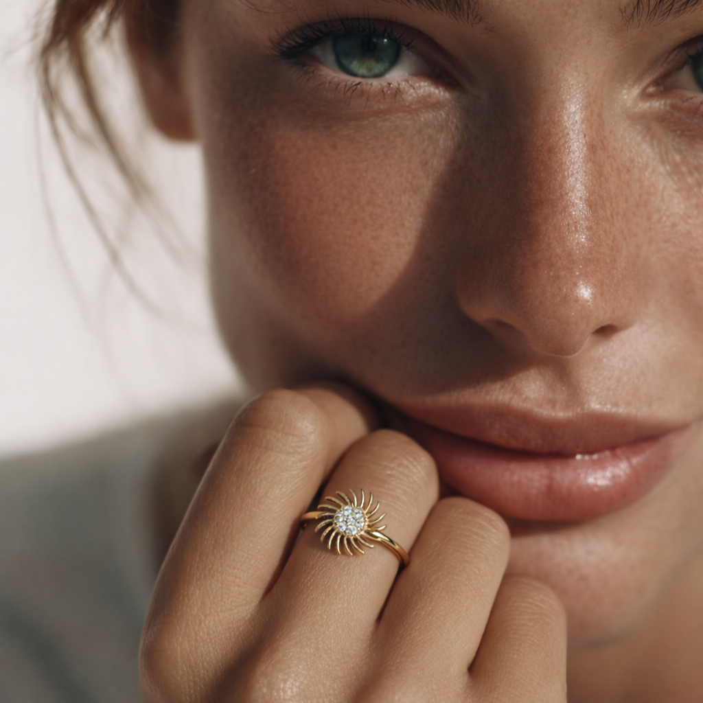 inele din aur de 14k cadouri pentru ea