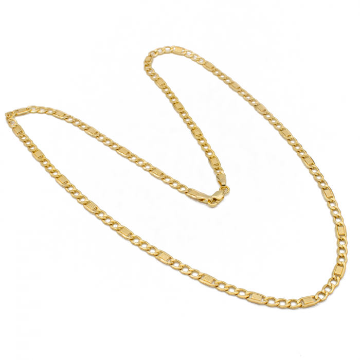 Lant Figaro cu Zale Texturate Aur 14k [2]