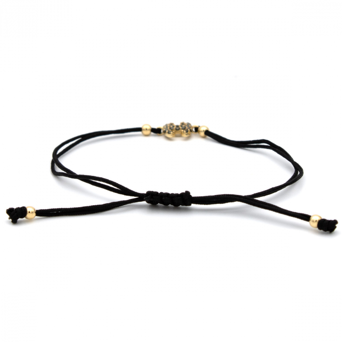 Brățară Royal Sign Aur 14K – șnur negru, unisex [8]