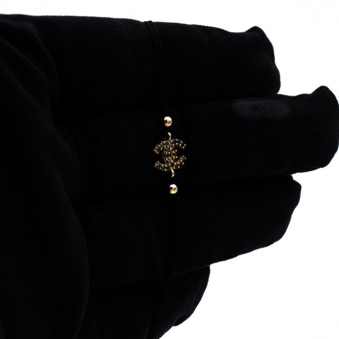 Brățară Royal Sign Aur 14K – șnur negru, unisex [3]