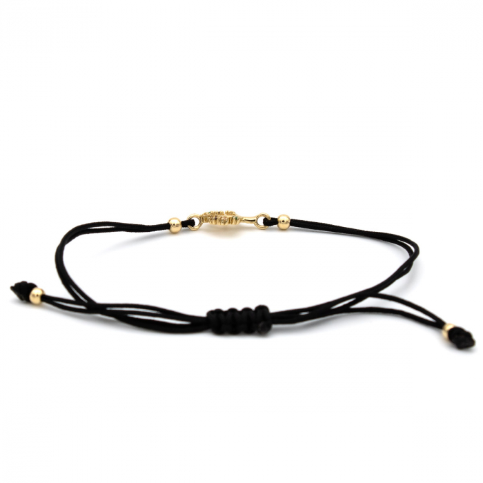 Brățară Copacul Vieții din aur 14K cu șnur negru [8]