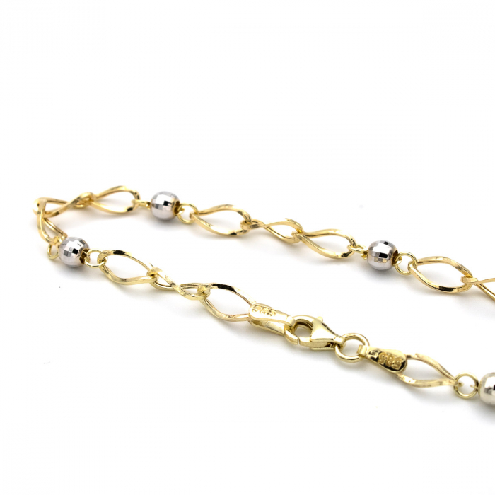 Brățară Elara din aur galben și alb 14K, model cu biluțe [6]