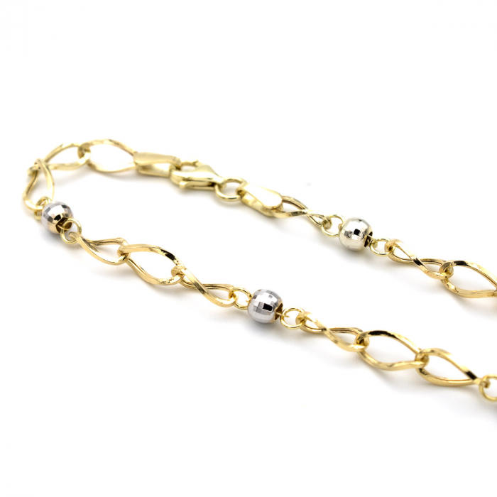Brățară Elara din aur galben și alb 14K, model cu biluțe [7]