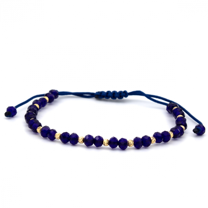 Brățară din aur 14K cu șnur albastru  – model unisex Deep Ocean [1]