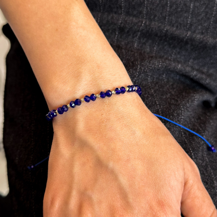 Brățară din aur 14K cu șnur albastru  – model unisex Deep Ocean [2]