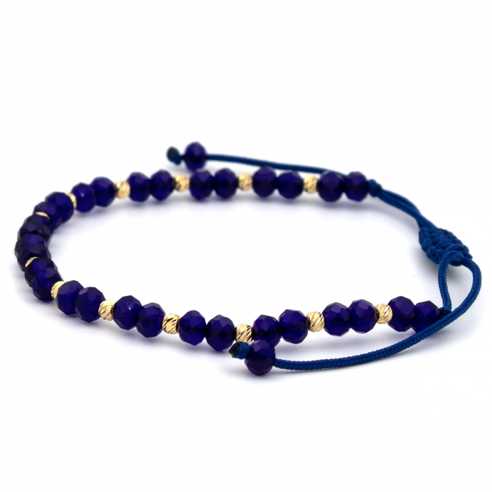 Brățară din aur 14K cu șnur albastru  – model unisex Deep Ocean [7]