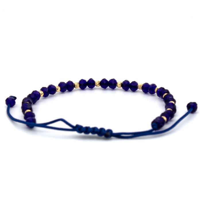 Brățară din aur 14K cu șnur albastru  – model unisex Deep Ocean [8]