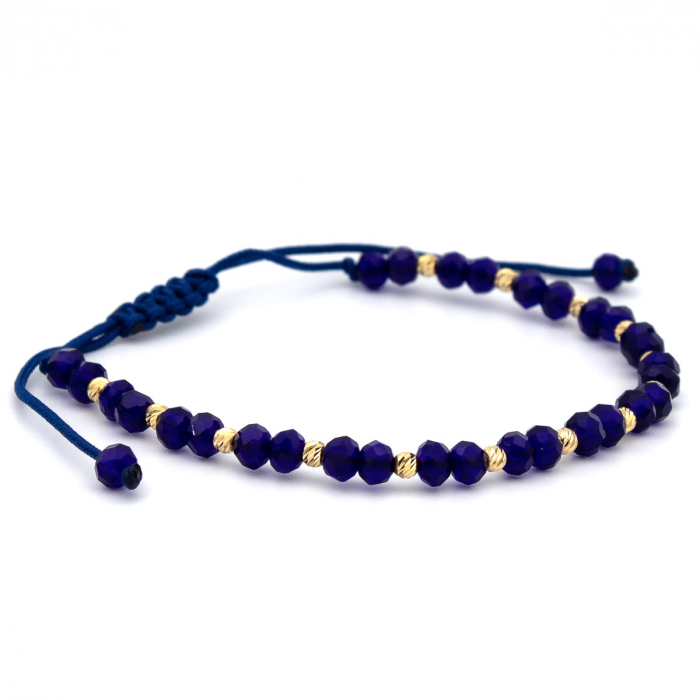 Brățară din aur 14K cu șnur albastru  – model unisex Deep Ocean [6]