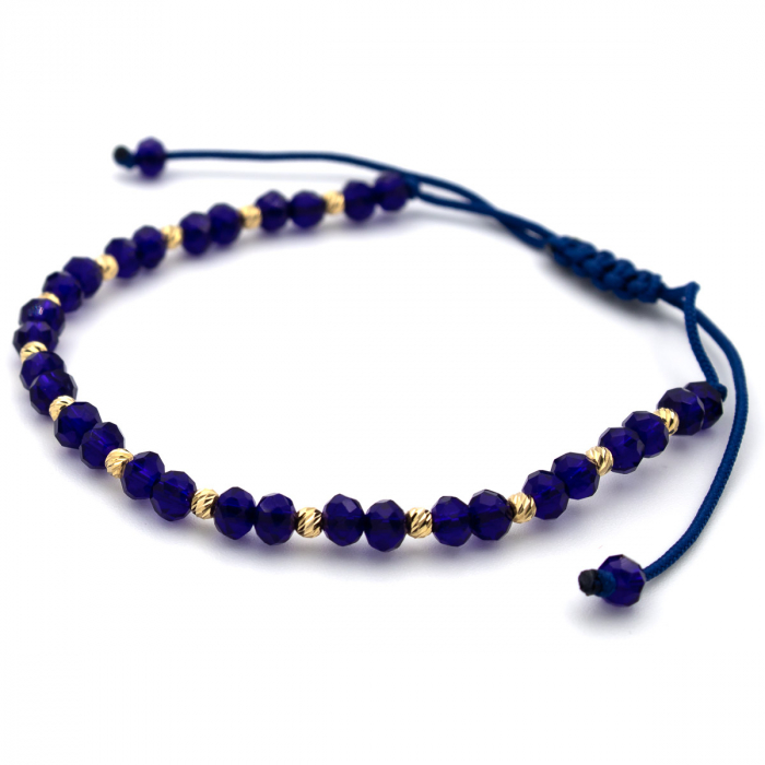 Brățară din aur 14K cu șnur albastru  – model unisex Deep Ocean [4]