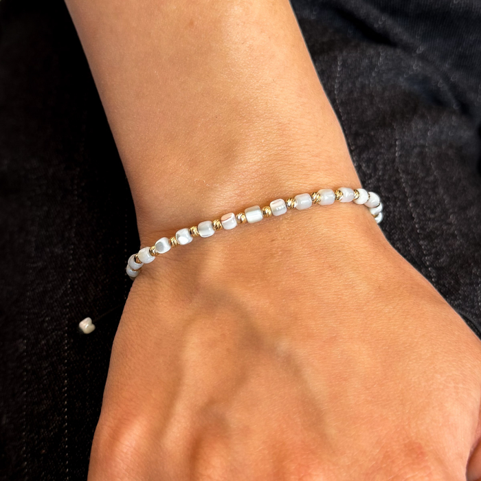 Brățară White Glow din aur 14K cu pietre albe - GOLD PIC [2]