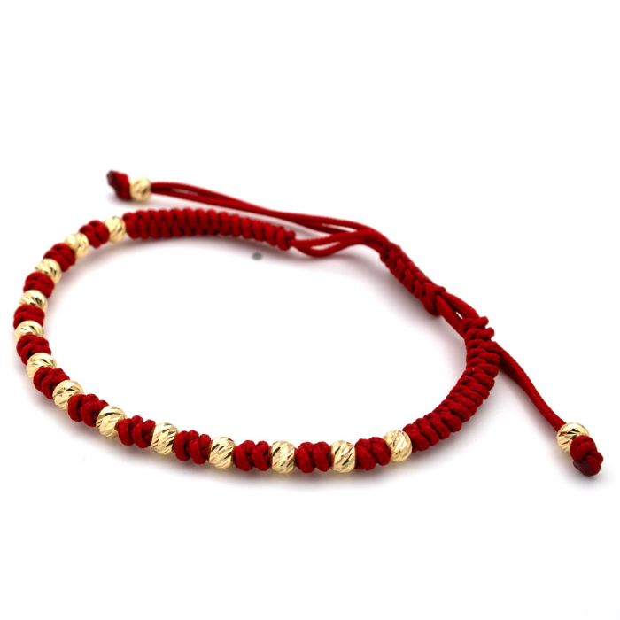Brățară din aur 14K cu șnur roșu – model Red Glow [4]
