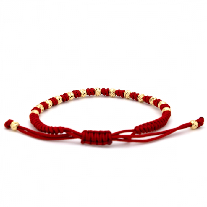 Brățară din aur 14K cu șnur roșu – model Red Glow [8]