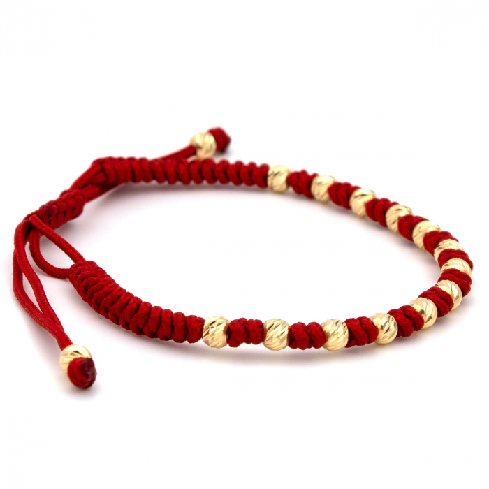 Brățară din aur 14K cu șnur roșu – model Red Glow [6]