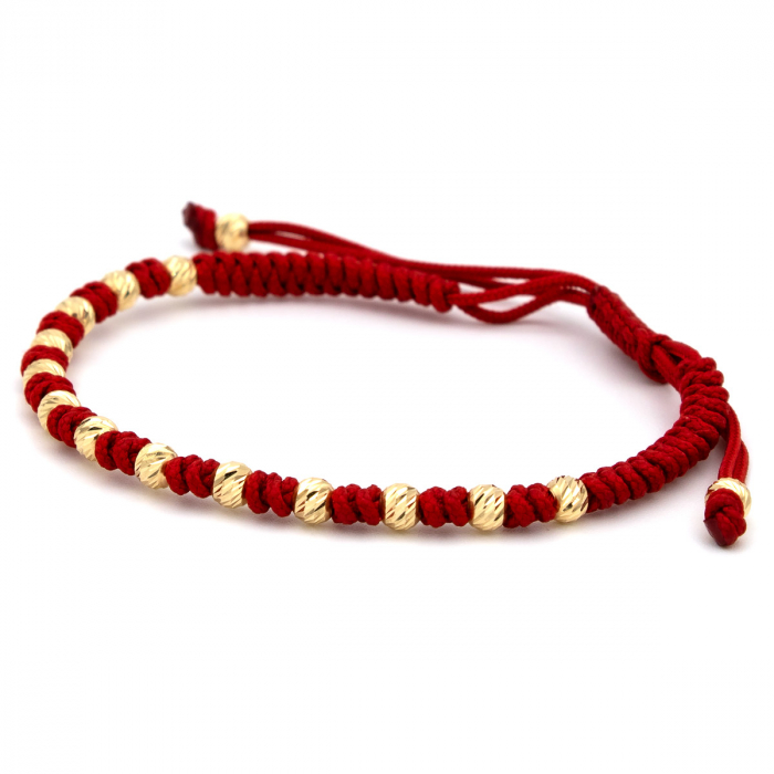 Brățară din aur 14K cu șnur roșu – model Red Glow [7]