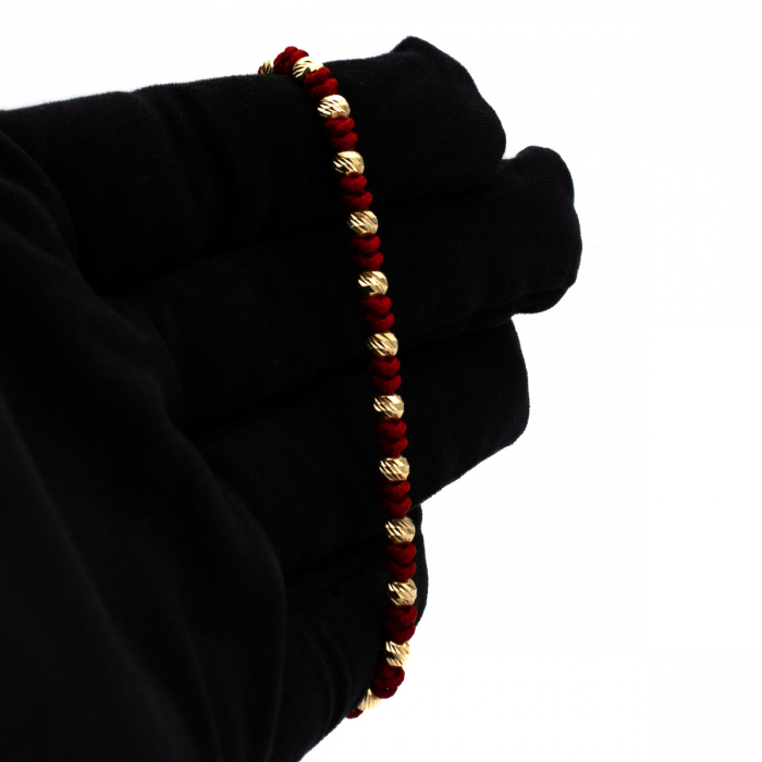 Brățară din aur 14K cu șnur roșu – model Red Glow [3]
