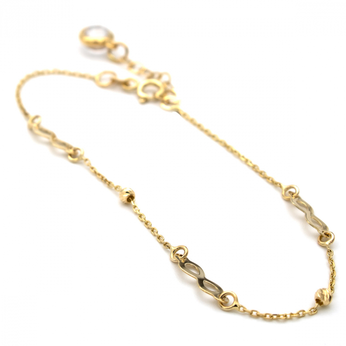 Brățară simplă din aur galben 14K cu simbol infinit – Infinity Chic [6]