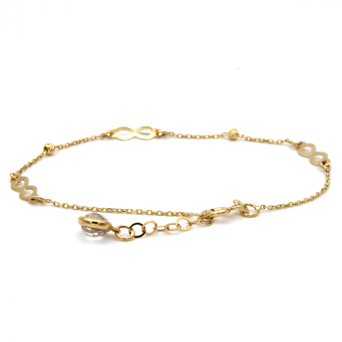 Brățară simplă din aur galben 14K cu simbol infinit – Infinity Chic [4]