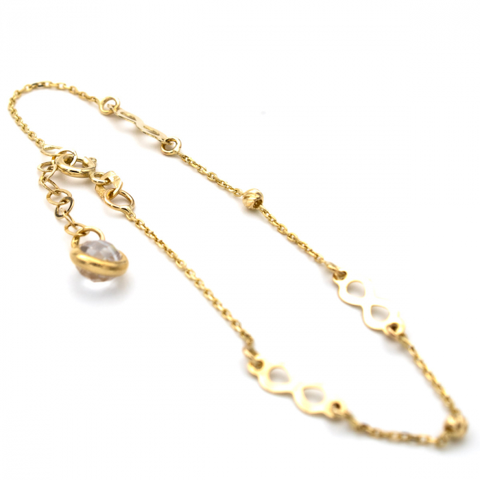 Brățară simplă din aur galben 14K cu simbol infinit – Infinity Chic [7]