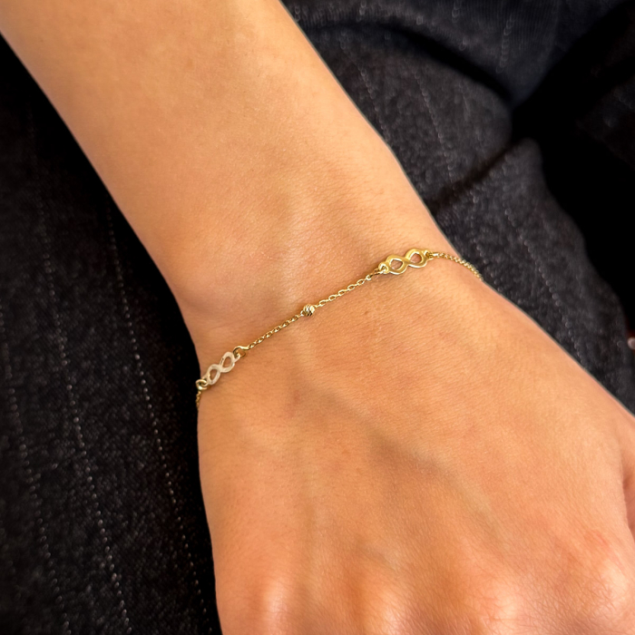 Brățară simplă din aur galben 14K cu simbol infinit – Infinity Chic [2]