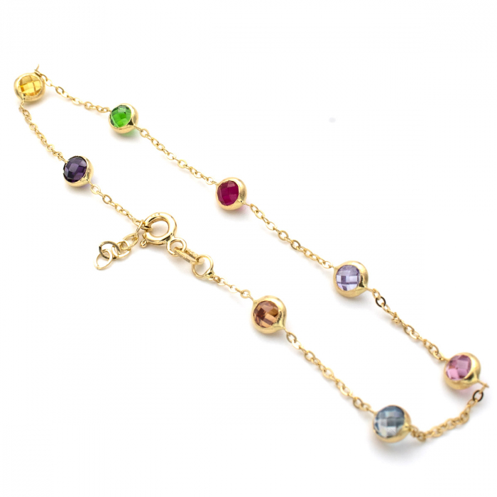 brățară aur 14K cu pietre colorate curcubeu [7]