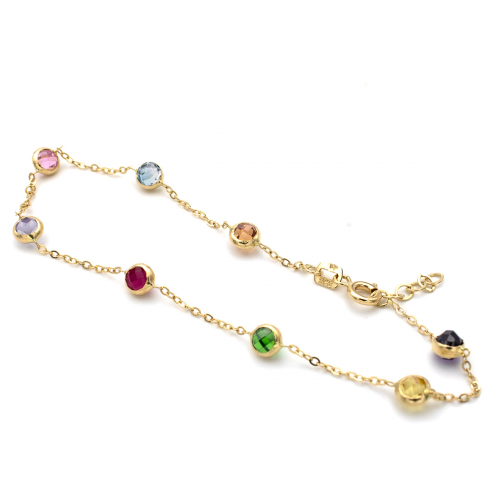 brățară aur 14K cu pietre colorate curcubeu [6]