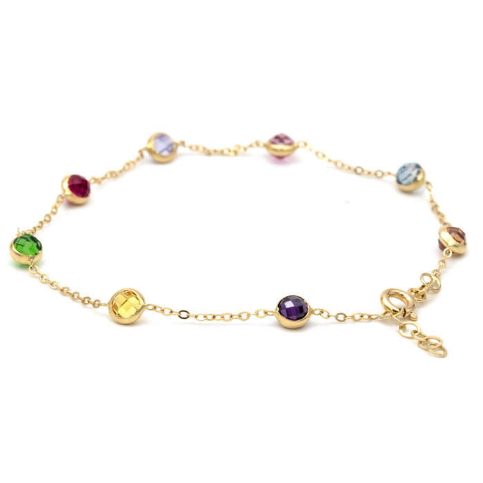 brățară aur 14K cu pietre colorate curcubeu [4]