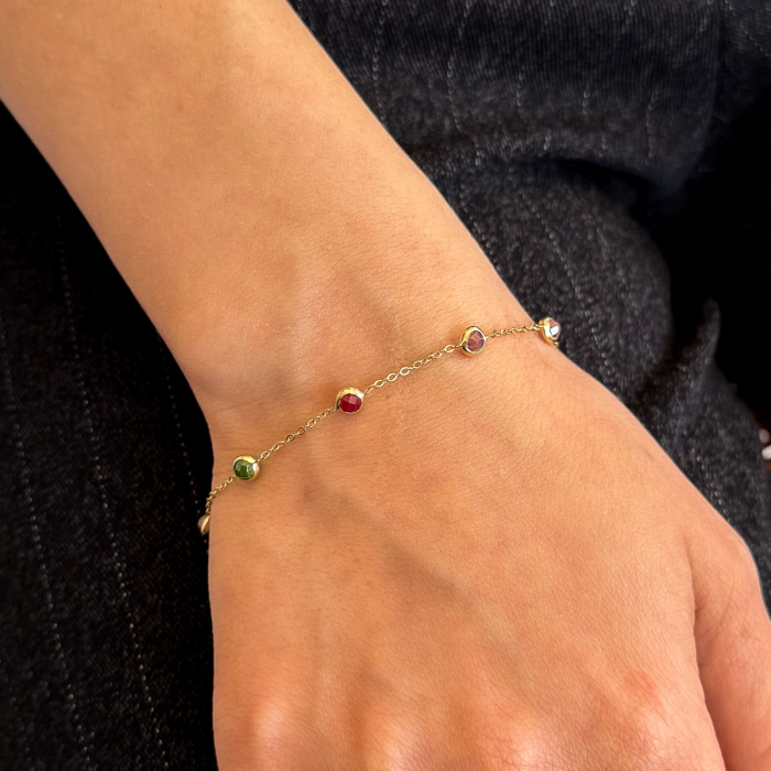 brățară aur 14K cu pietre colorate curcubeu [2]