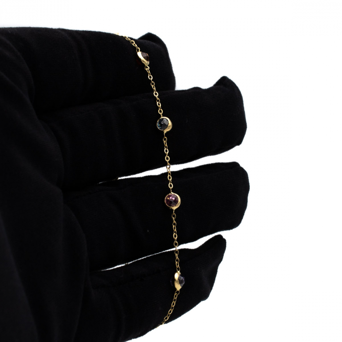 brățară aur 14K cu pietre colorate curcubeu [3]