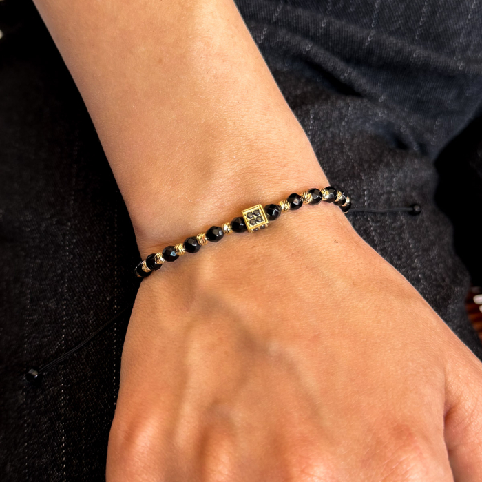 Brățară Nero Cube din aur 14K cu onix și pietre negre [2]