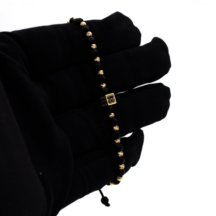Brățară Nero Cube din aur 14K cu onix și pietre negre [3]