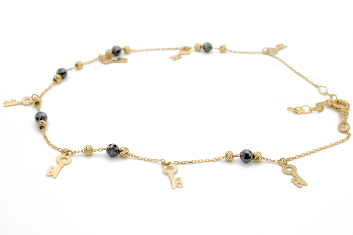 Bratara de Picior cu Cheite si Bile Aur 14k [2]
