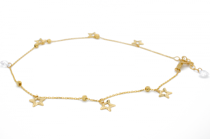 Bratara de Picior cu Stelute si Bile Aur 14k [2]