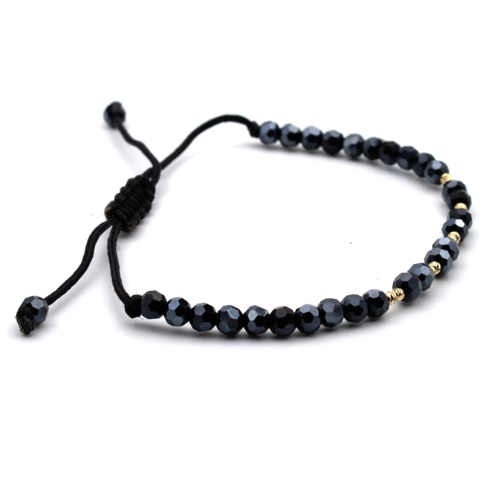 bratara cu 10 bile aur 14k si snur negru [9]