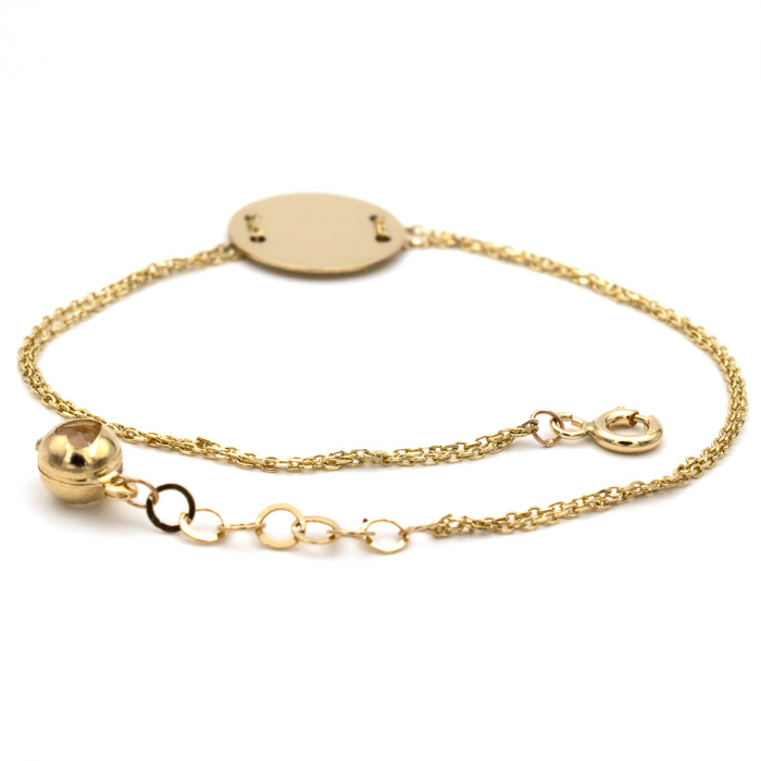 Brățară Linea aur 14K cu bănuț și lanț dublu [3]