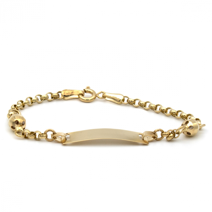 Brățară aur galben 14K pentru copii, model plăcuță [1]