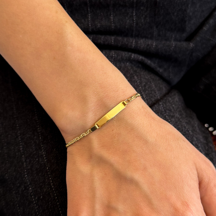 Brățară pentru Copii Magic din aur 14K cu plăcuță gravabilă [2]