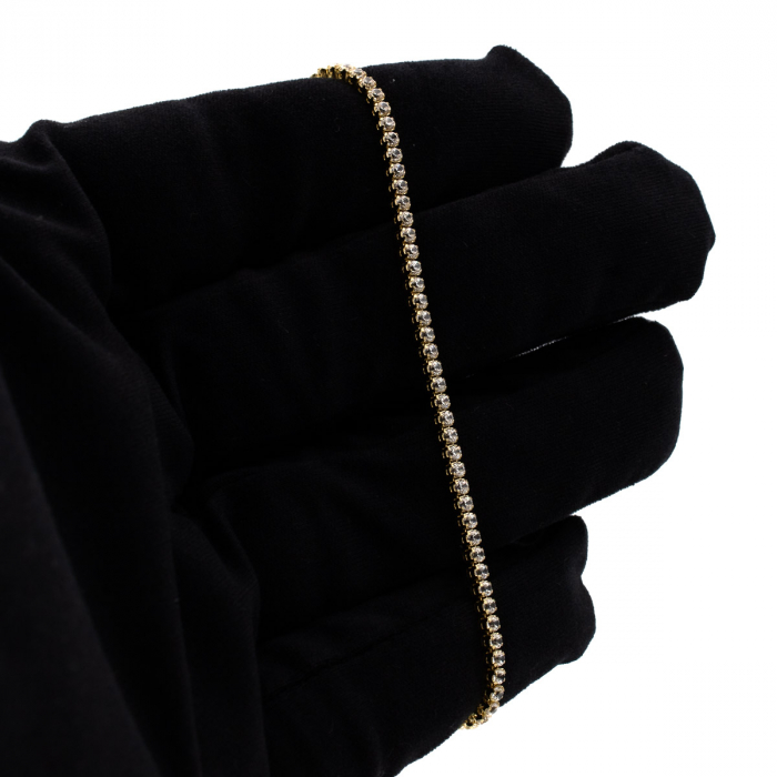 Brățară tennis aur galben 14K cu zirconii albe [2]