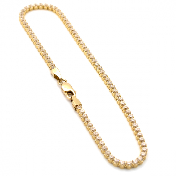 Brățară tennis aur galben 14K cu zirconii albe [6]