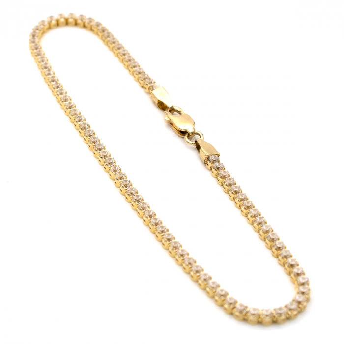 Brățară tennis aur galben 14K cu zirconii albe [5]