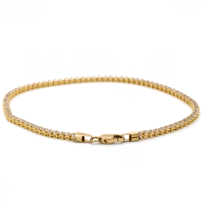 Brățară tennis aur galben 14K cu zirconii albe [3]