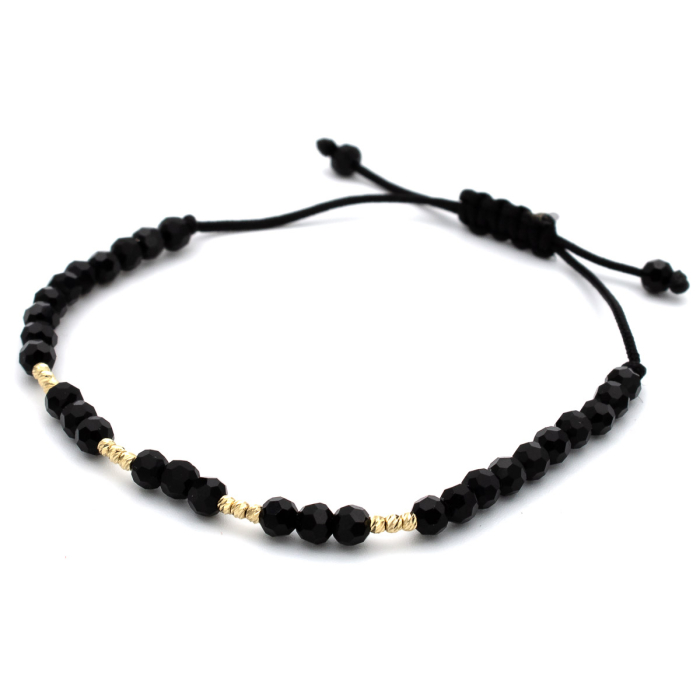 bratara unisex trio aur 14k cu snur negru [7]
