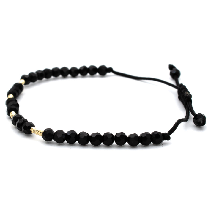 bratara unisex trio aur 14k cu snur negru [3]
