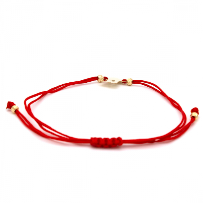 Brățară ursuleț aur 14K pe șnur roșu – bijuterie cu simbol jucăuș [8]